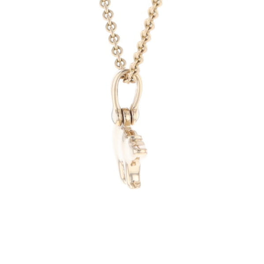 Gold Quartz Inlaid Polar Bear Pendant