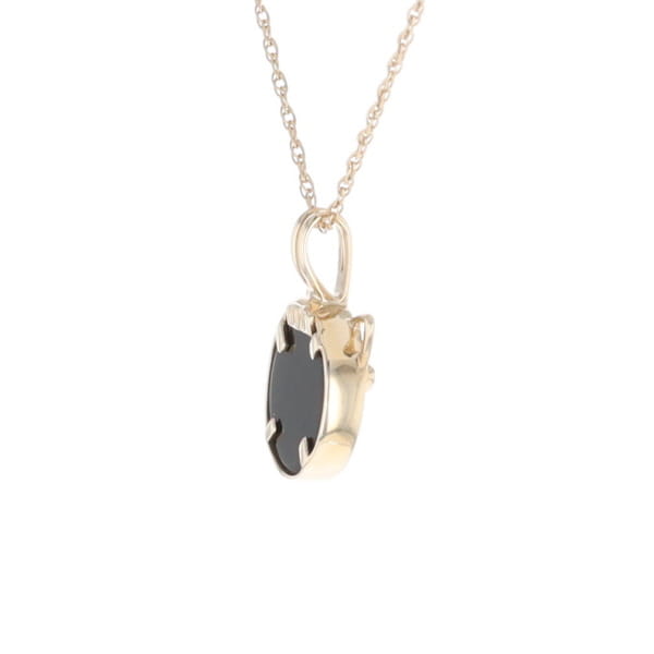 Onyx Cat Pendant with Diamond Eyes