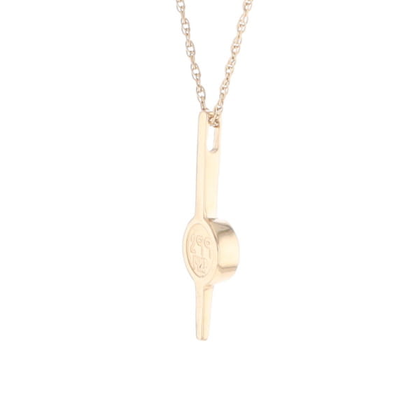 Gold Quartz Necklace Bar Design Round Fine Quality Inlaid Pendant