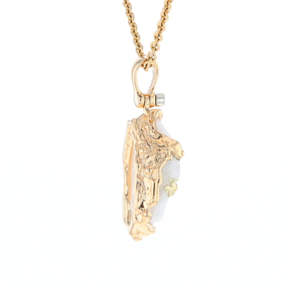 Rough Gold Quartz Freeform Pendant