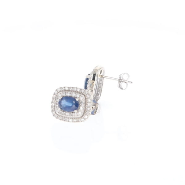 Double Halo Sapphire Earrings