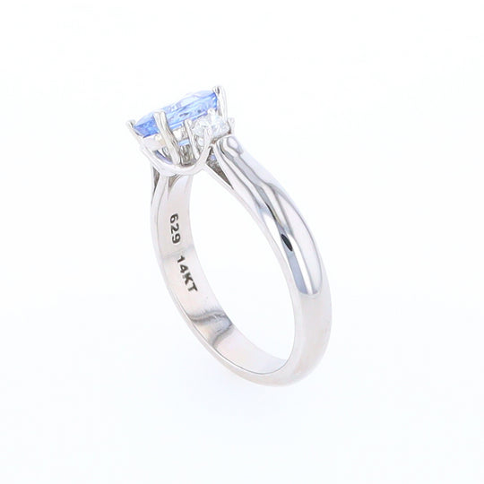 Ceylon Sapphire Three-Stone Trellis Ring