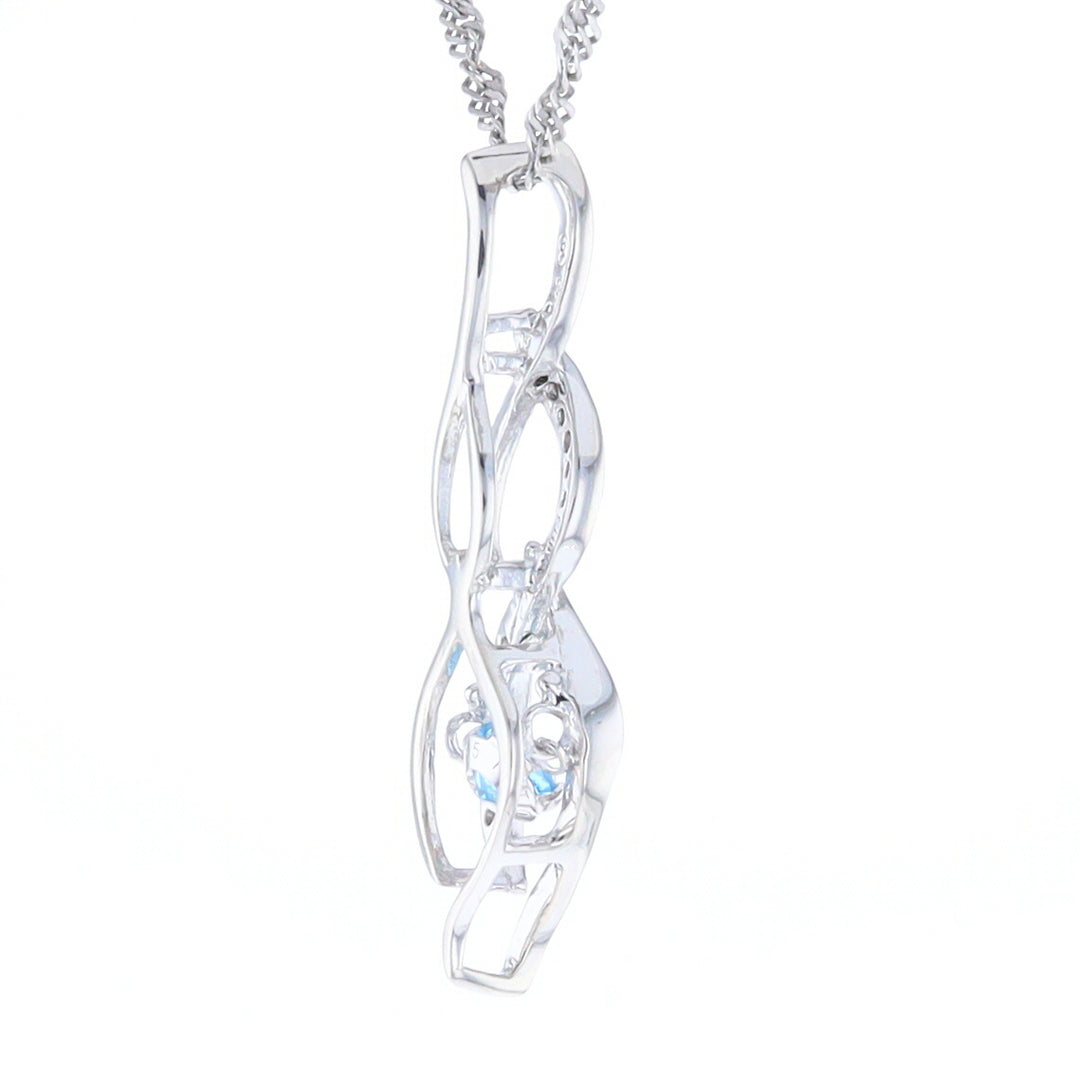 Floating Topaz Twisted Necklace