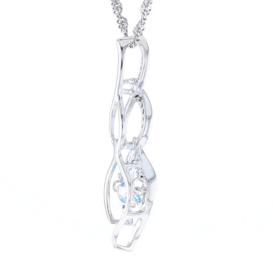 Floating Topaz Twisted Necklace