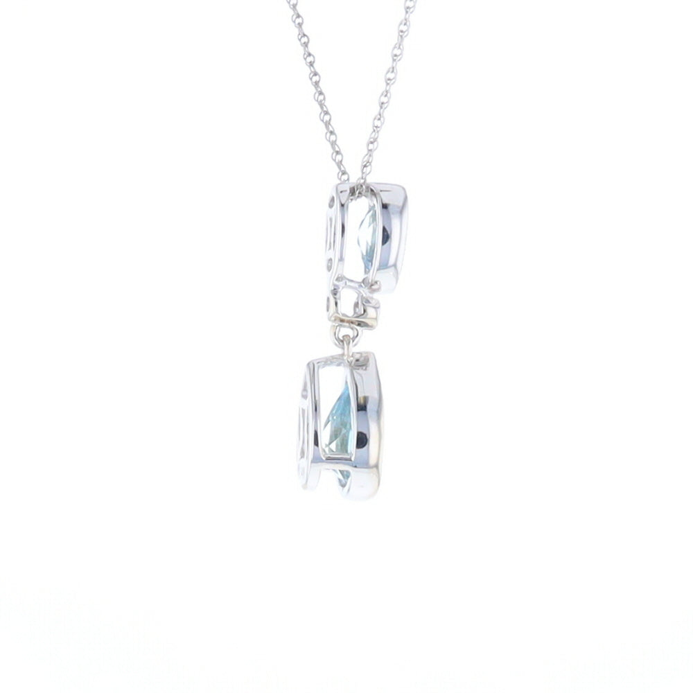 Oval and Pear-Shaped Aquamarine Pendant
