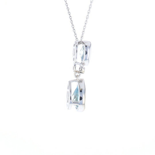 Oval and Pear-Shaped Aquamarine Pendant