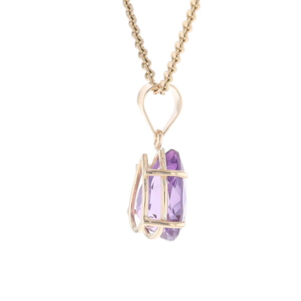 Pear Solitaire Amethyst Pendant