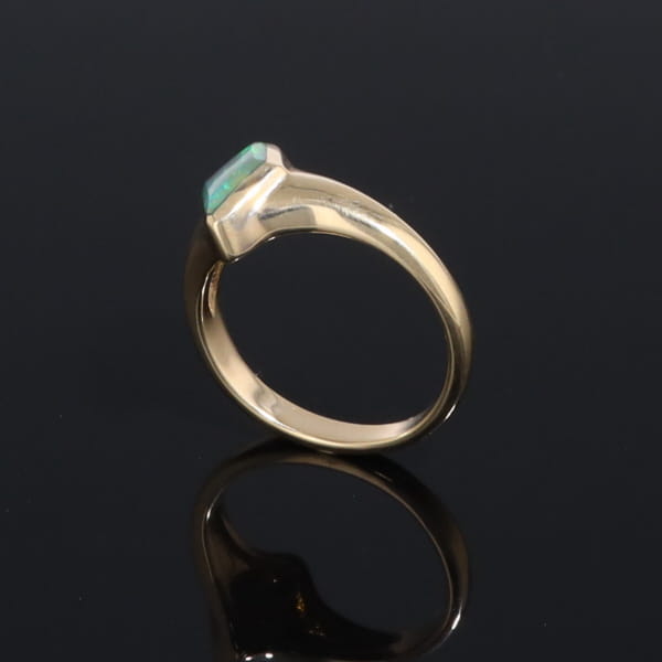 Ethiopian Opal Rings Diamond Shape Inlaid Design