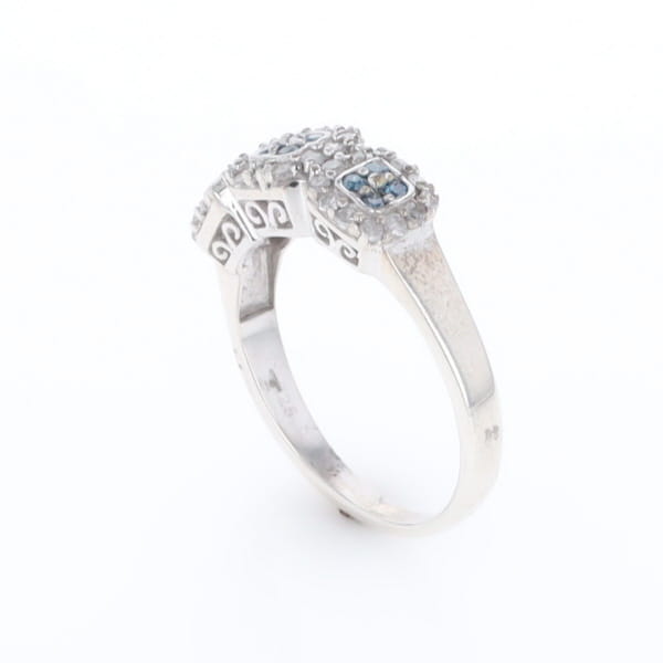 Triple Diamond Halo Ring