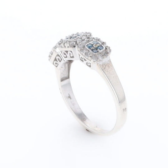 Triple Diamond Halo Ring