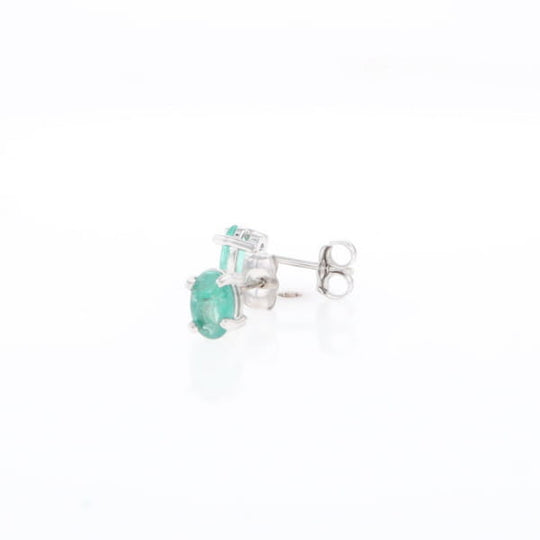 Oval Emerald Stud Earrings