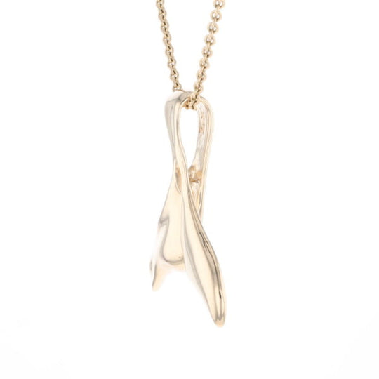 Whale Tail Natural Gold Quartz Single Side Inlaid Pendant