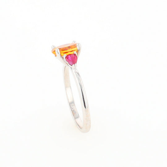 Fall Season Citrine and Ruby Ring