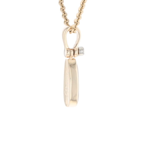 Gold Quartz Necklace Pear Shape Inlaid Pendant with .02ct Diamond