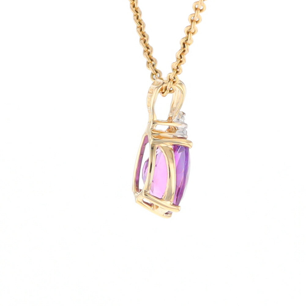 Oval Amethyst Diamond Pendant