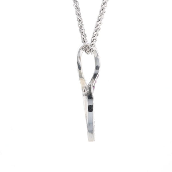 Pink Sapphire Breast Cancer Ribbon Pendant