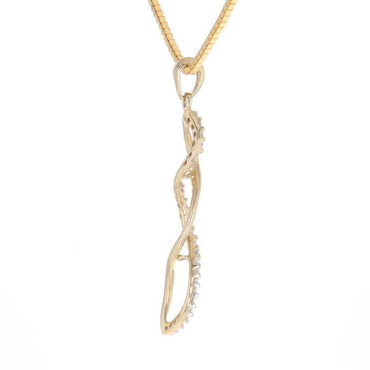 Ribbon Twist Diamond Pendant