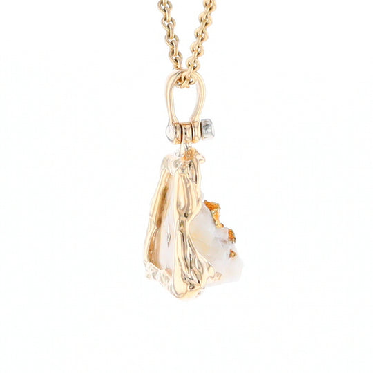 Rough Gold Quartz Free Form Pendant