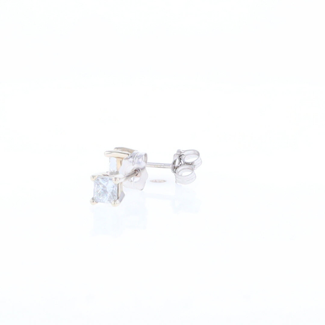 0.43ctw Princess Cut Diamond Stud Earrings