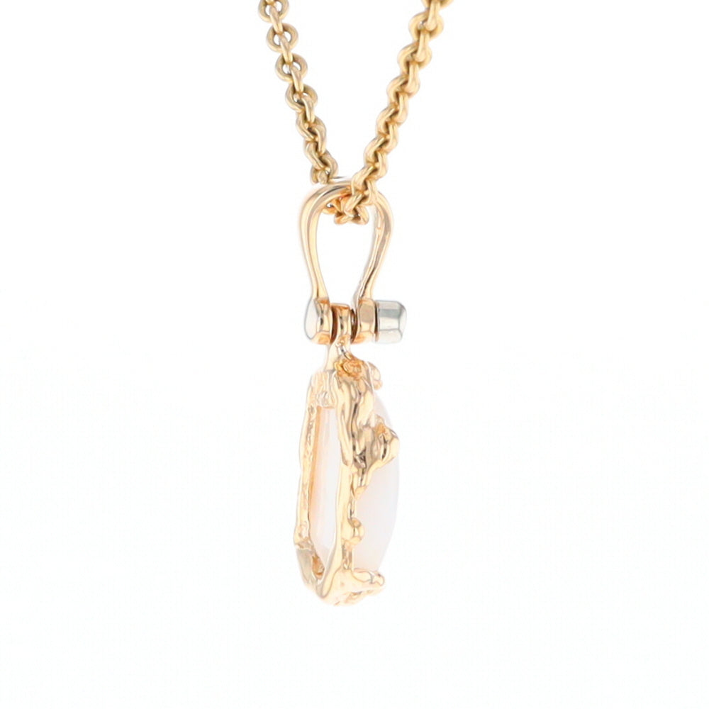 Gold Quartz Freeform Pendant