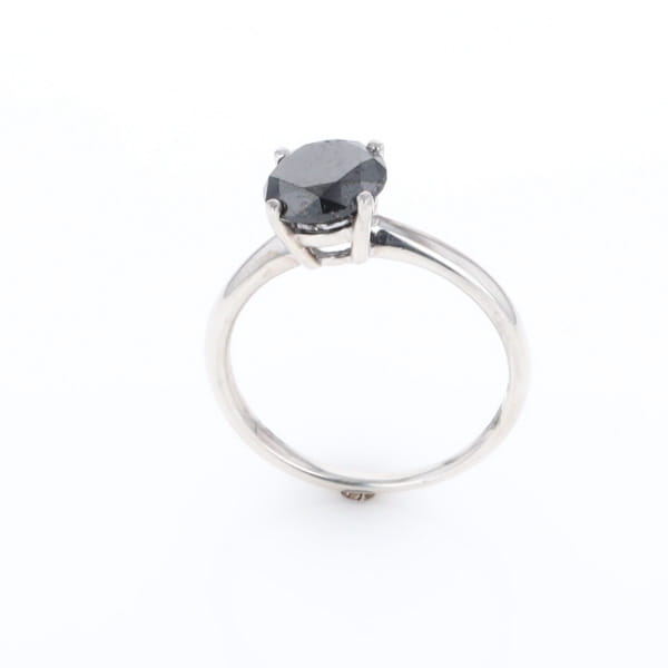 Black Diamond Solitaire Ring