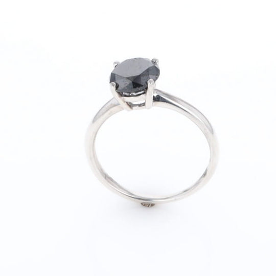 Black Diamond Solitaire Ring