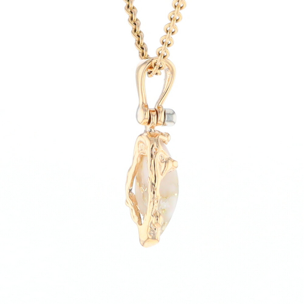 Gold Quartz Free Form Pendant