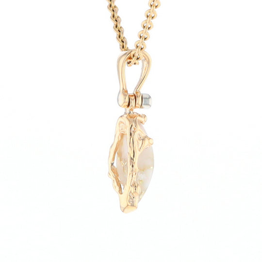 Gold Quartz Free Form Pendant