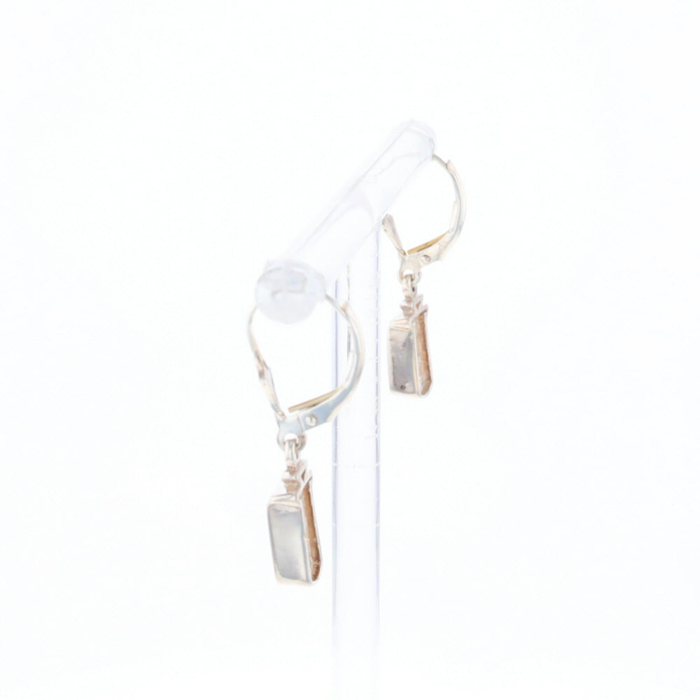 Sterling Silver Gold Quartz Inlaid Earrings - G3