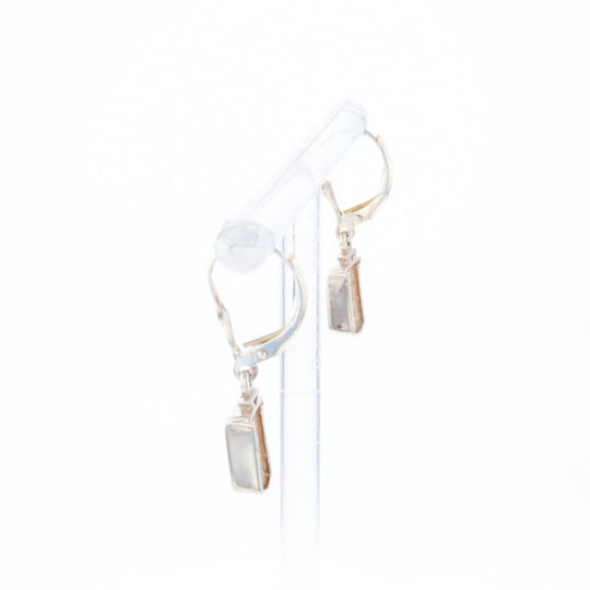 Sterling Silver Gold Quartz Inlaid Earrings - G3