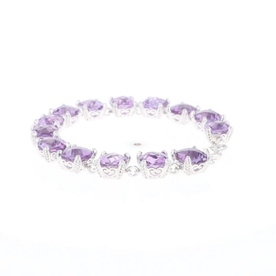Amethyst Bracelet With Silver Filigree
