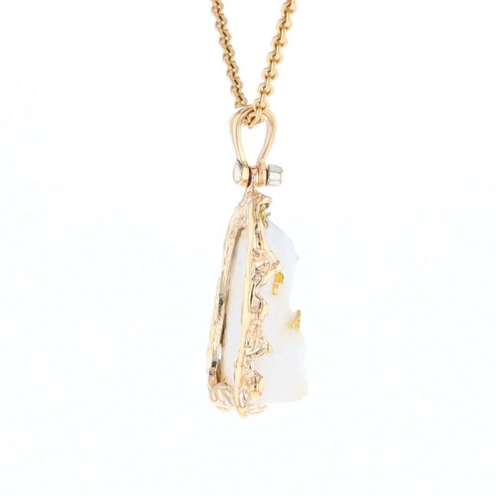 Rough Gold Quartz Freeform Pendant