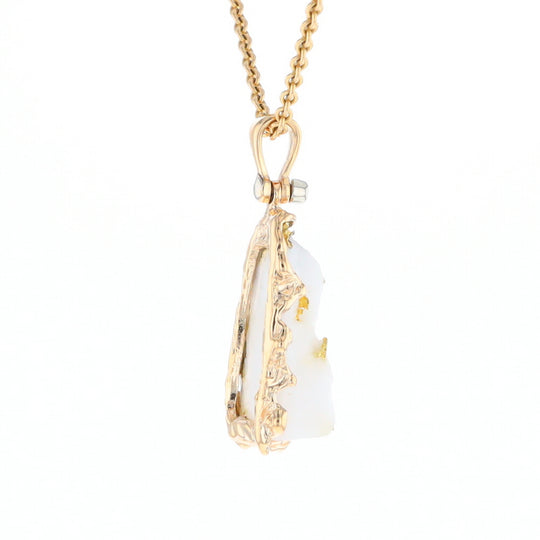 Rough Gold Quartz Freeform Pendant