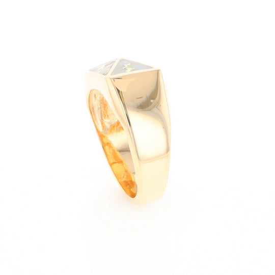 Four Section Gold Quartz Inlaid Men's Ring G2