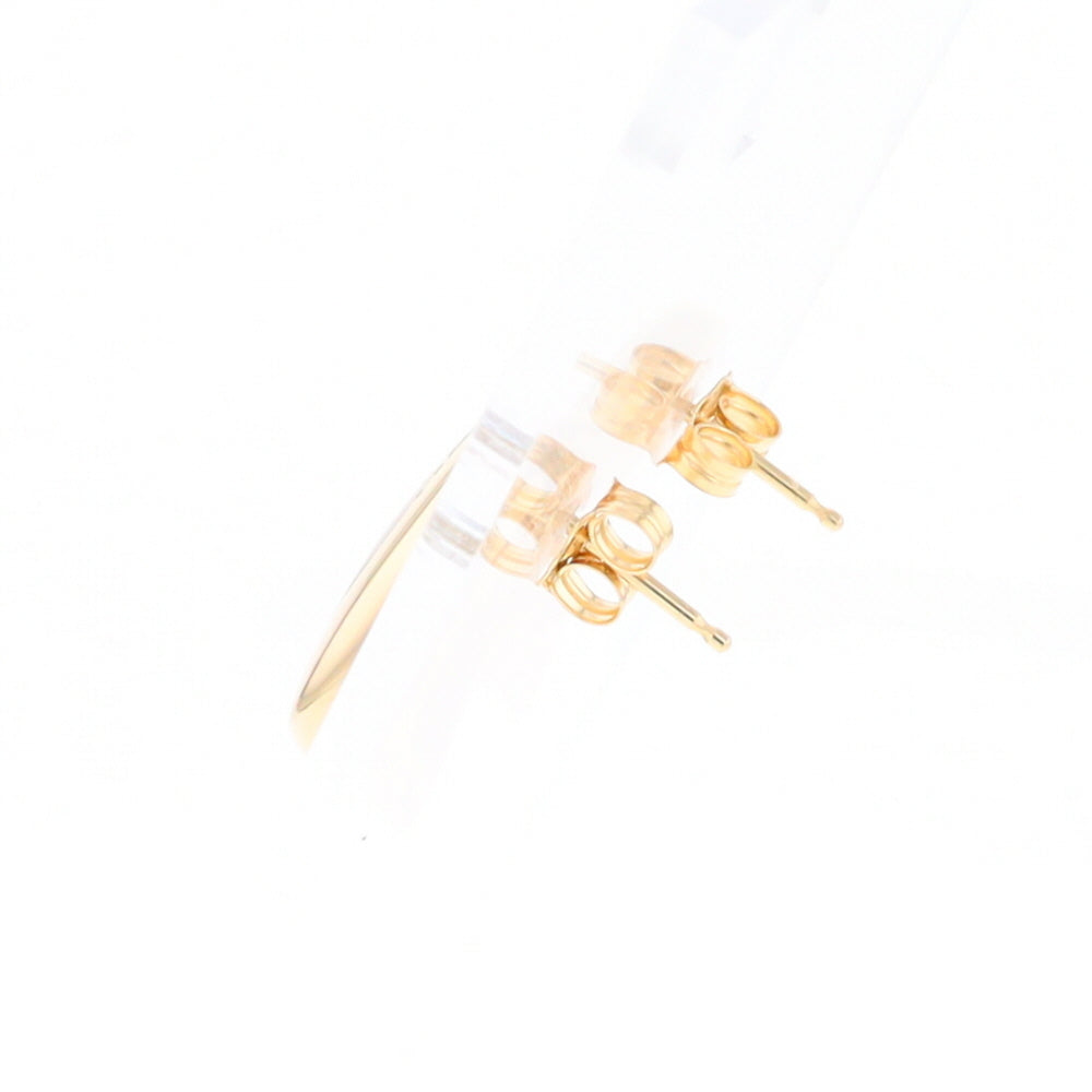 Oval Gold Quartz Inlaid Earrings - G2