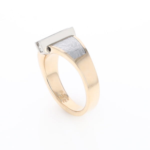 Meteorite Ring Double Sided Inlaid Design with .23ctw Diamonds