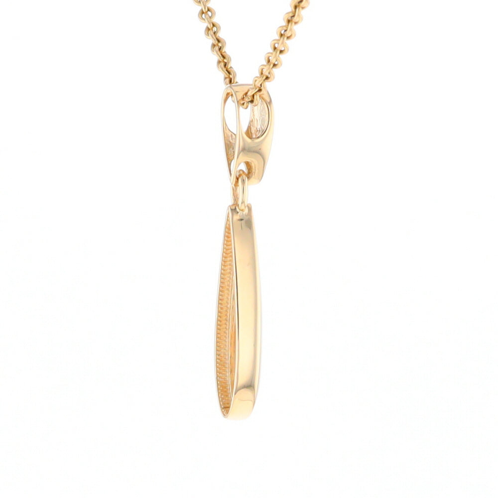 Gold Quartz Necklace Tear Drop Inlaid Pendant