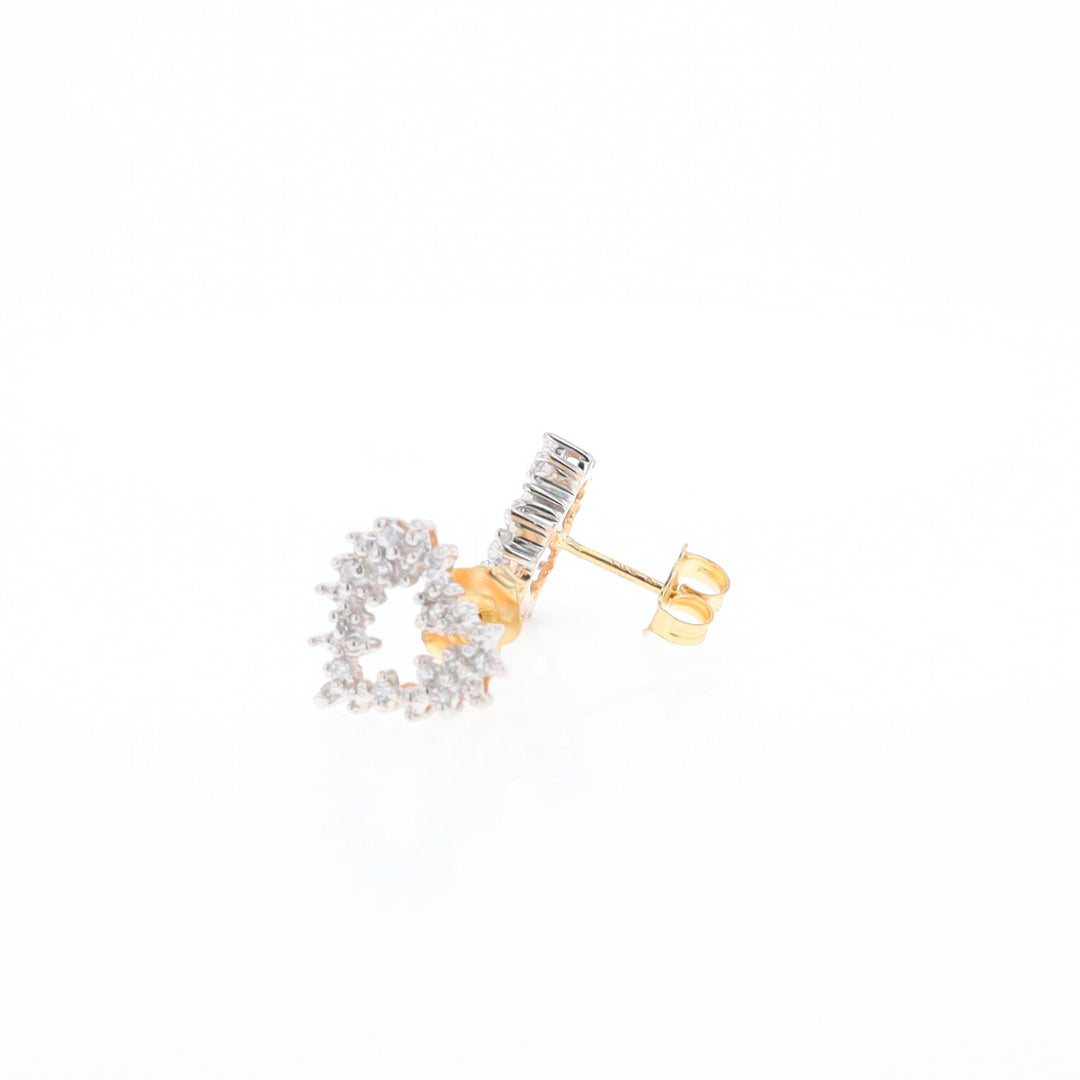 Diamond Heart Stud Earrings