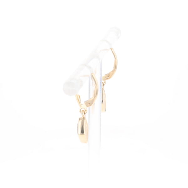 Gold Quartz Earrings Diamond Shape Inlaid Lever Backs G2