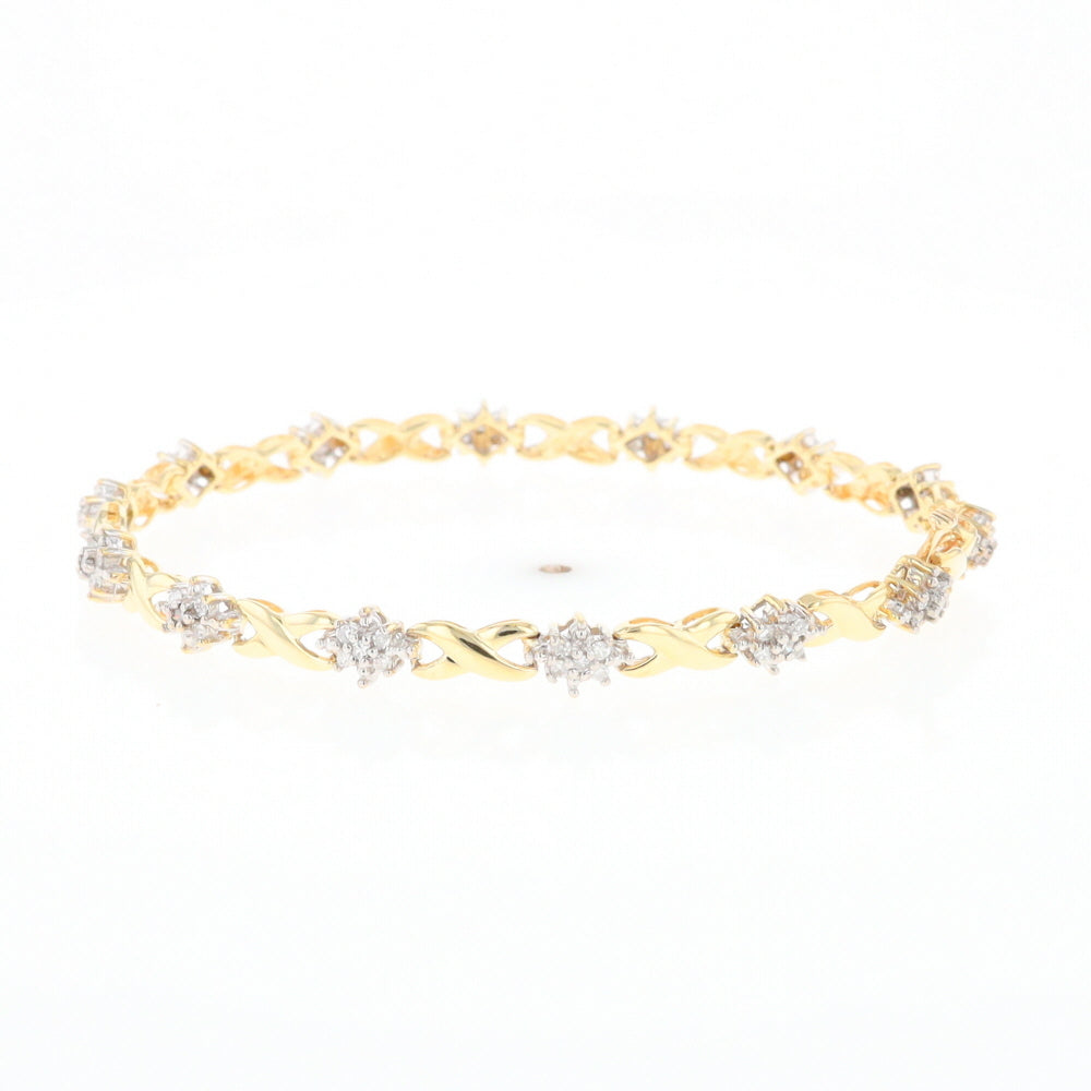 Diamond Cluster & Infinity Link Tennis Bracelet