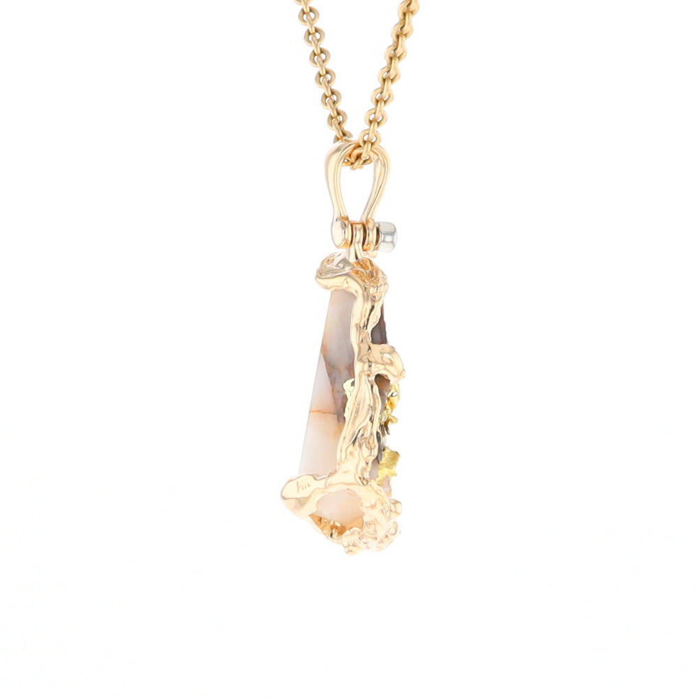 Gold Quartz Freeform Pendant - G3