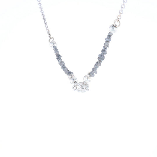 Marquise Diamond Necklace with Rough Diamond Beads