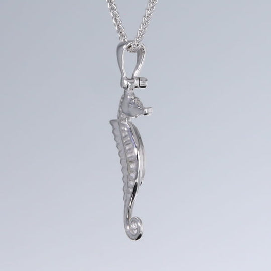 Opal Pendant Inlaid Realistic Sea Horse Design