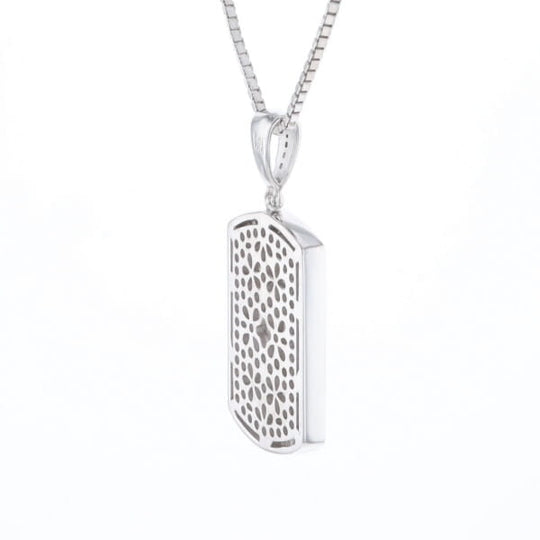 Cubic Zirconia Dog Tag Necklace