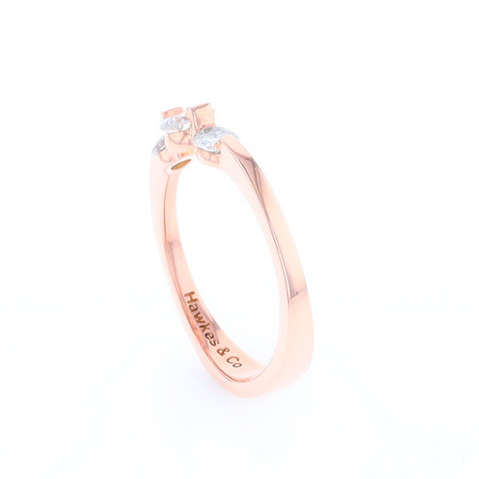 Rose Gold Three-Stone Engagement Ring