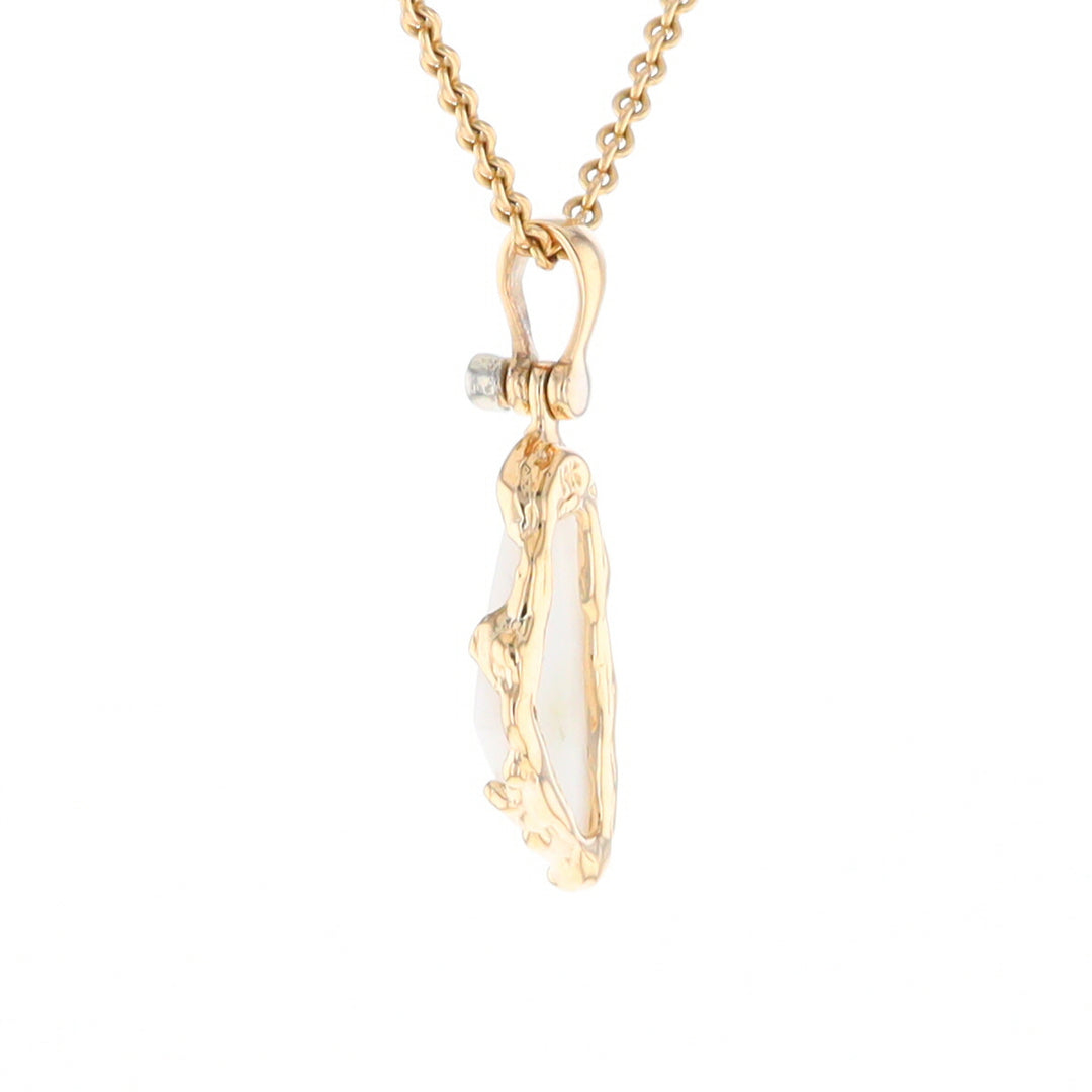 Gold Quartz Freeform Pendant (G2)