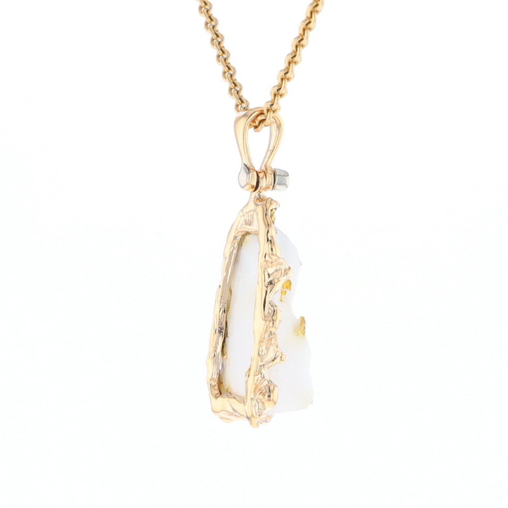 Rough Gold Quartz Freeform Pendant