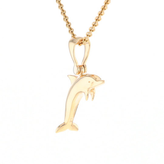 Gold Quartz Dolphin Pendant - G2