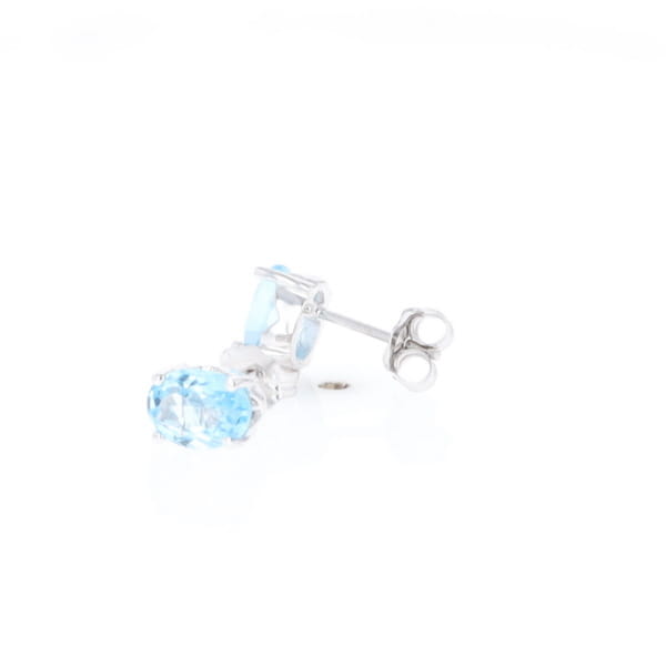 Oval Blue Topaz Stud Earrings