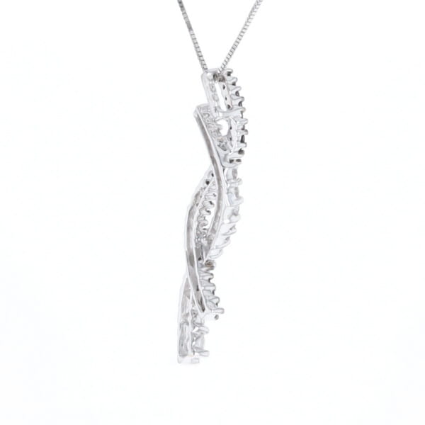 Ribbon Necklace With Black and White Diamonds